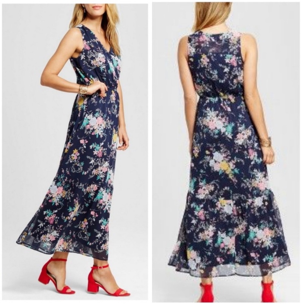 Merona Navy Floral Maxi Dress